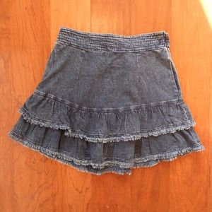 Pilcro Flirty Tiered Denim Mini Skirt, Size Medium